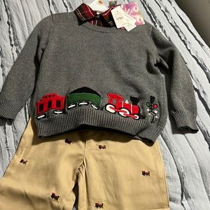 NWT Boys 3-piece Set Trains on Sweater and pants Size 4